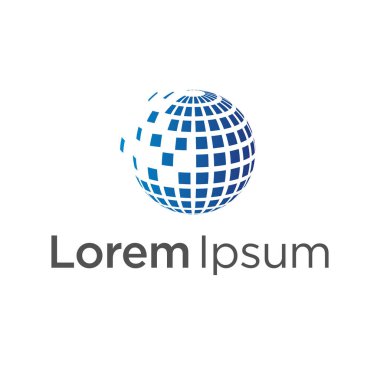 Abstract vector logo in sphere shape. Logo for Business, Global Technology