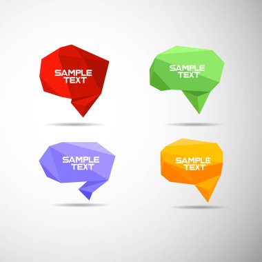 Set of abstract polygonal speech balloons