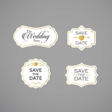 Set of Wedding label, badges, design elements