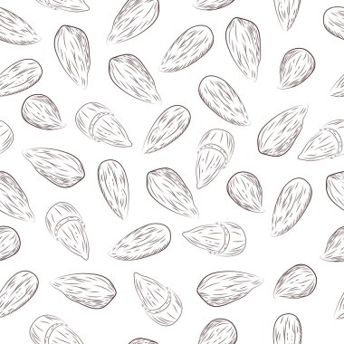 Outline Almond seamless pattern