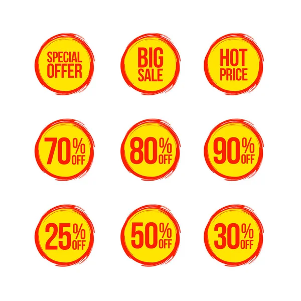 Set of Discount offer price label set