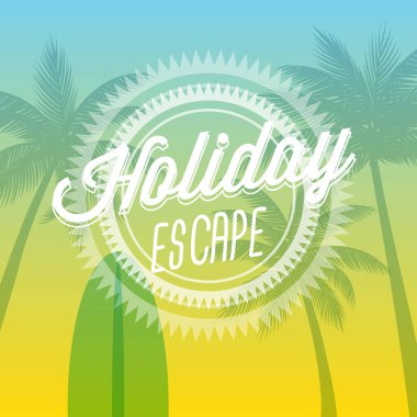 Beach Holiday Background with palm trees