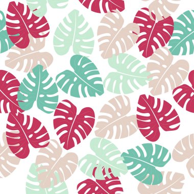 Tropical leaves, jungle leaves seamless floral pattern background