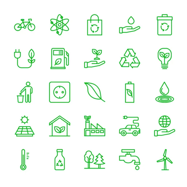 Set Of Ecology Outline Icon Stock