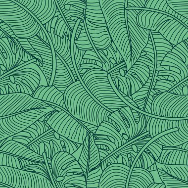 Tropical leaves, jungle leaves seamless floral pattern background