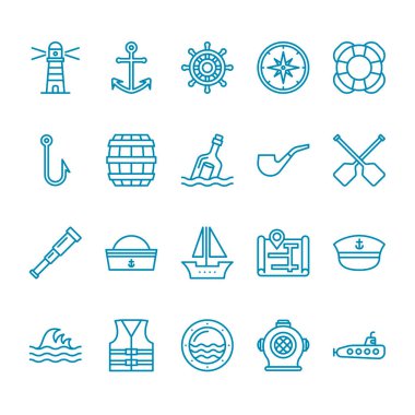 Nautical Outline Icon Set