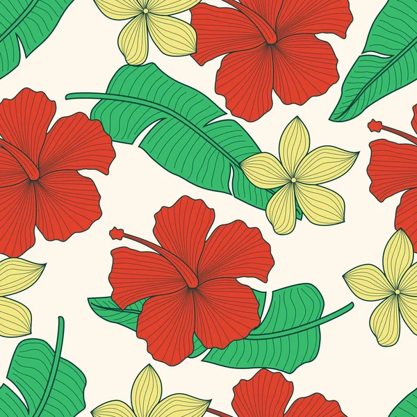 Tropical Leaves Jungle Leaves Seamless Floral Pattern Background — Archivo Imágenes Vectoriales