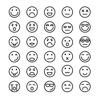 Emoticons outline icon set