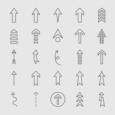 Set of Arrow Outline Icon Set