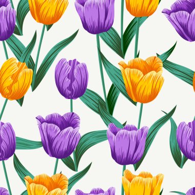 Floral seamless pattern with leaves. tropical background