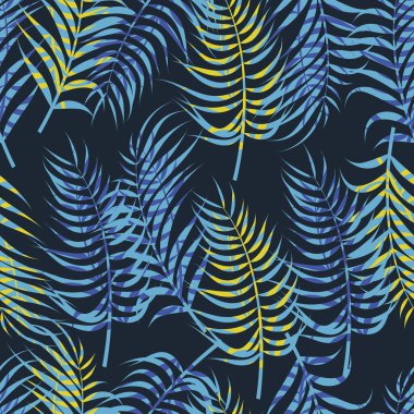 Abstract Tropical leaves, jungle leaves seamless floral pattern background