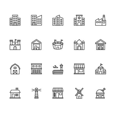 Bina simge seti, anahat stili