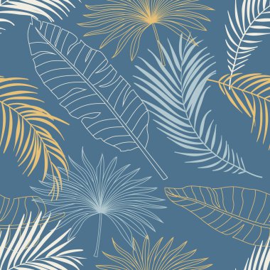 Tropical leaves, jungle leaves seamless floral pattern background