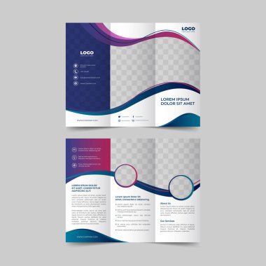 Üç katlı broşür şablon tasarımı