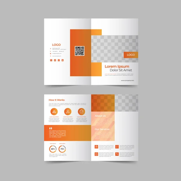 Empty bifold corporate brochure template