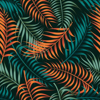 Tropical leaves, jungle leaves seamless floral pattern background