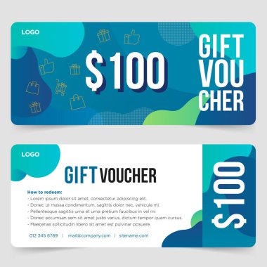 Gift voucher template with abstract background