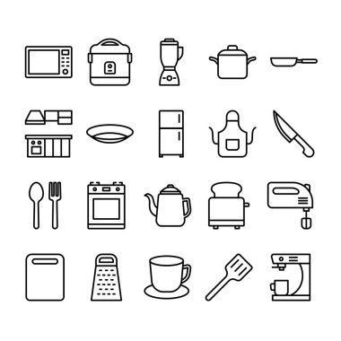 Set of Kitchen outline icon