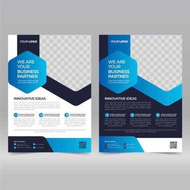 Empty bifold corporate brochure template