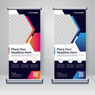 Corporate rollup or X banner design template
