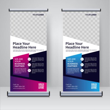Corporate rollup or X banner design template