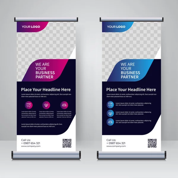 Corporate rollup or X banner design template