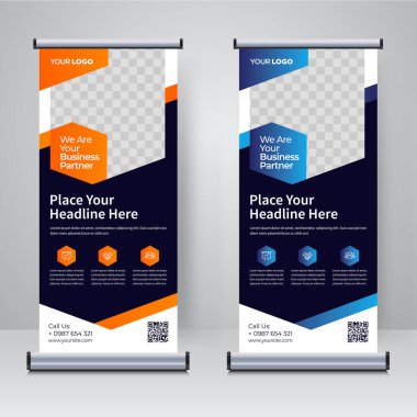 Corporate rollup or X banner design template