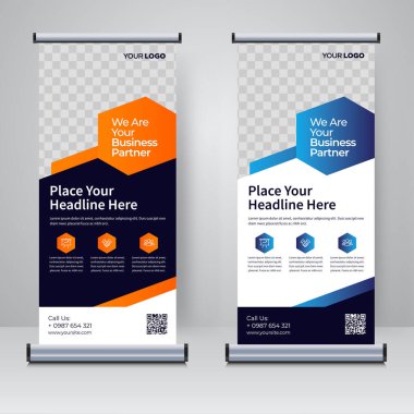 Corporate rollup or X banner design template