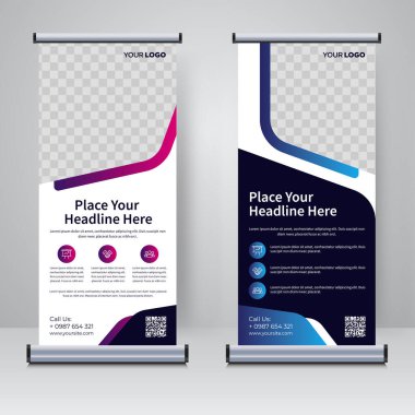 Corporate rollup or X banner design template