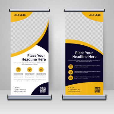 Corporate rollup or X banner design template