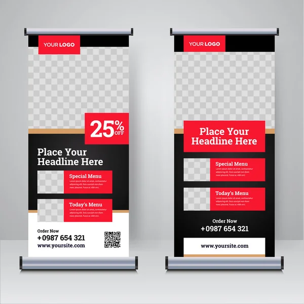 Gıda ve restoran pankart tasarımı şablonu