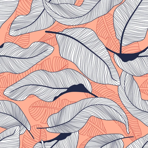 Tropical leaves, jungle leaves seamless floral pattern background