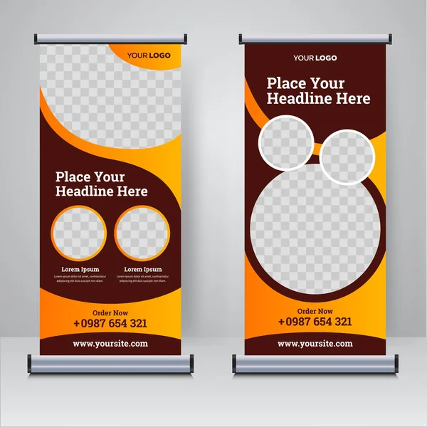 Gıda ve restoran pankart tasarımı şablonu