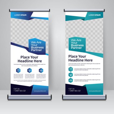 Corporate rollup or X banner design template