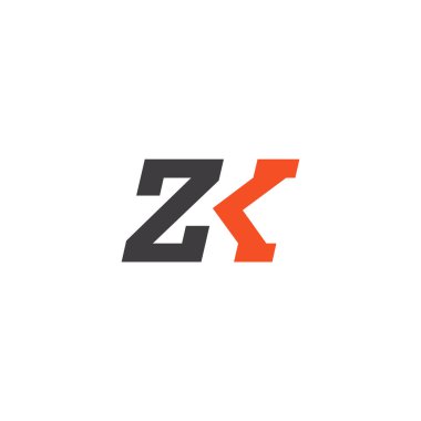 Initial letter logo ZK, ZK, logo template