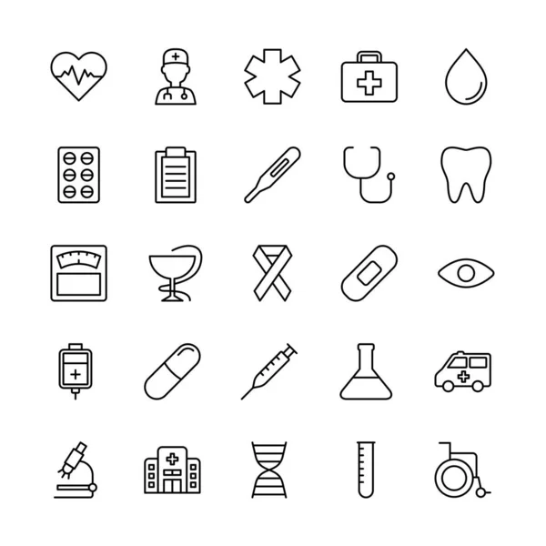 Set of medical outline icon style