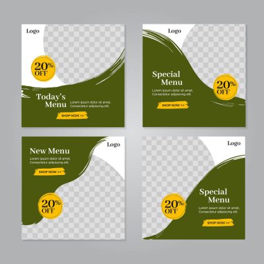 Restaurant food social media banner post design template