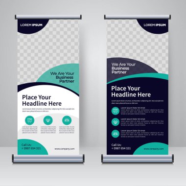 Corporate rollup or X banner design template