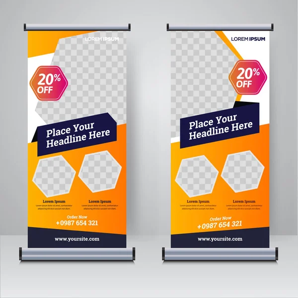 Gıda ve restoran pankart tasarımı şablonu