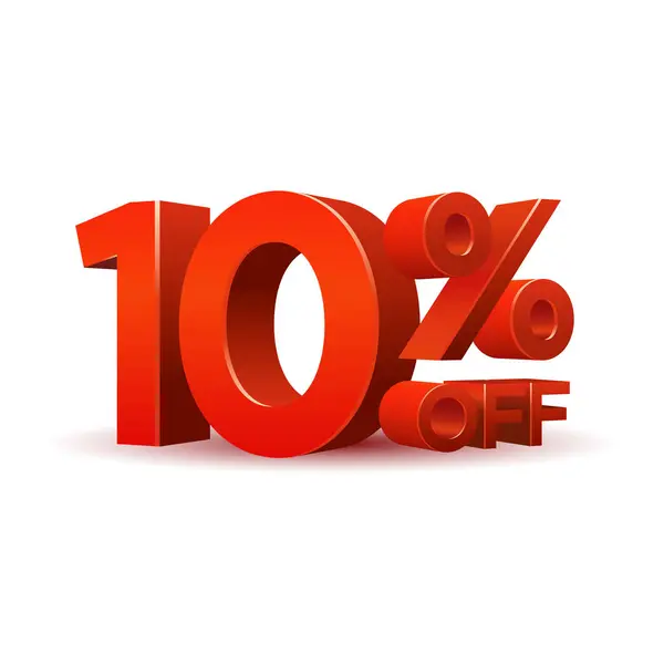 Red Percentage discount symbol 10% off