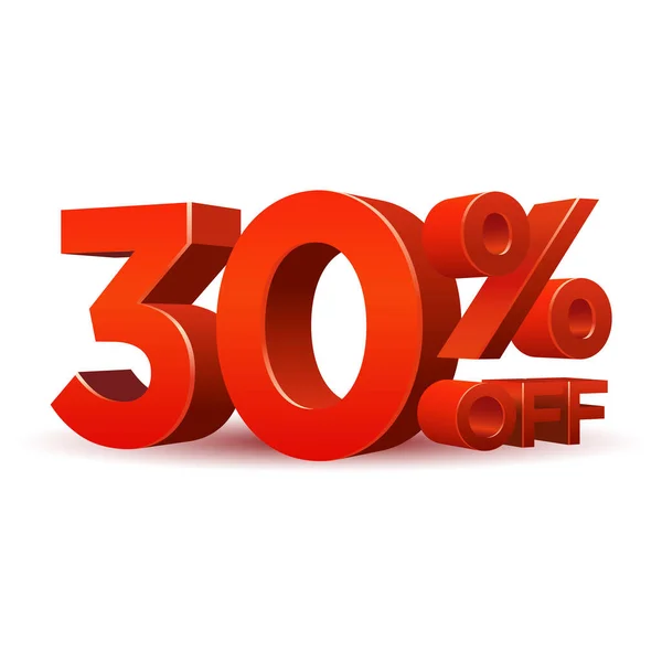 Red Percentage discount symbol 30% off
