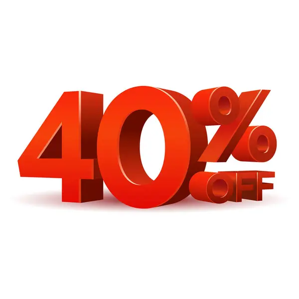 Red Percentage discount symbol 40% off
