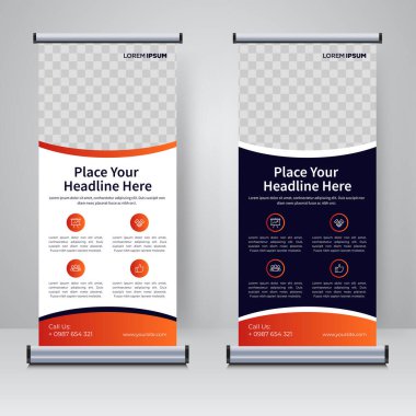 Corporate rollup or X banner design template