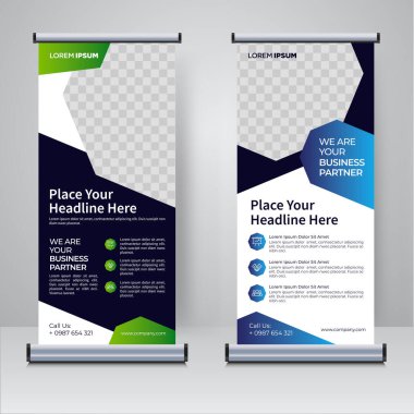 Corporate rollup or X banner design template