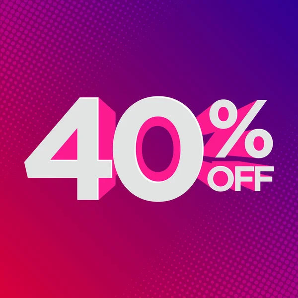 Percentage discount symbol 40% off