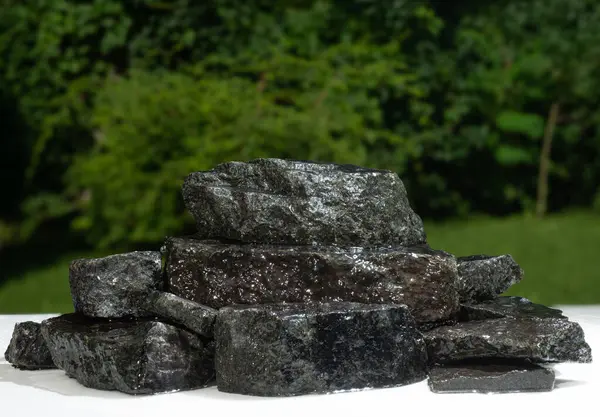 Bahçedeki siyah taşlar