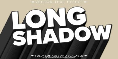 Uzun gölge koyu metin efekti, düzenlenebilir gölge ve klasik metin st
