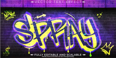 Graffiti metin efekti, düzenlenebilir sprey ve sokak metni tarzı