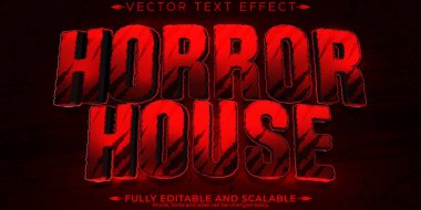 Korku evi metni efekti, düzenlenebilir korku ve kan metni tarzı