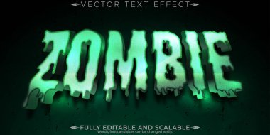 Korkunç zombi metin efekti, düzenlenebilir canavar ve korkutucu metin tarzı